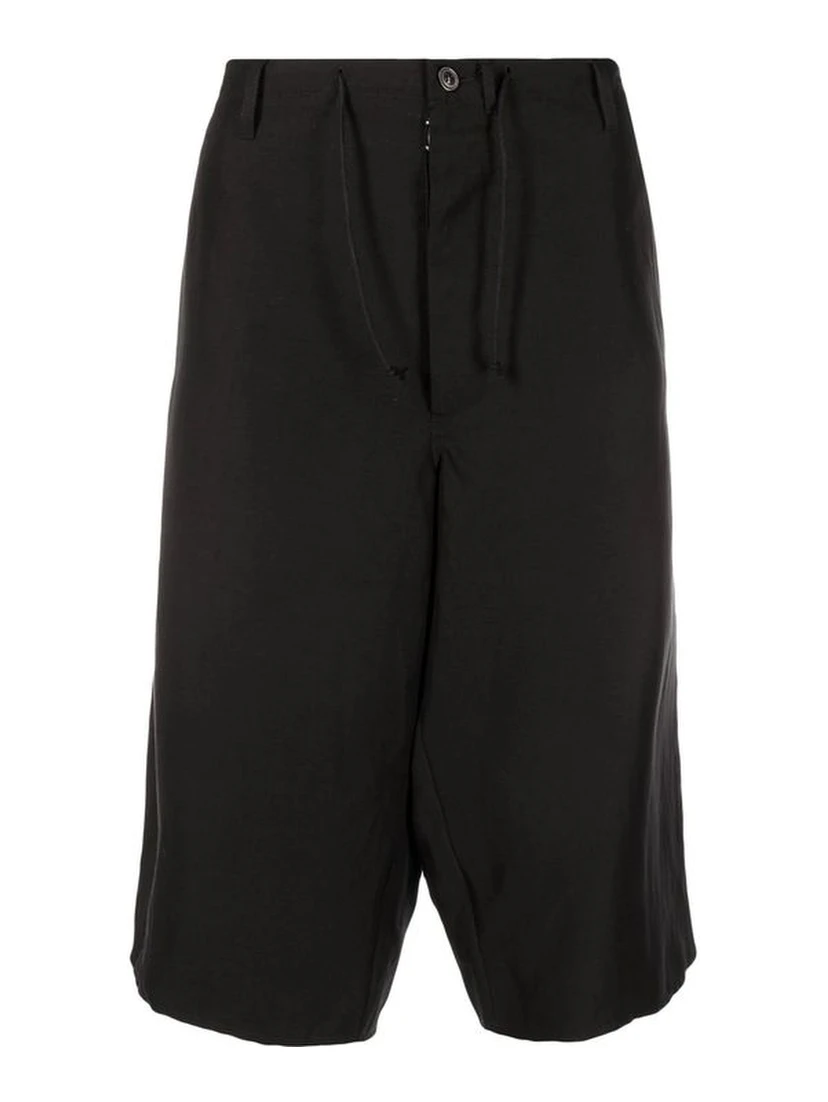 Black Linen Bermuda Shorts
