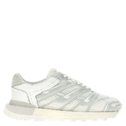 White Fabric Athletic Sneakers