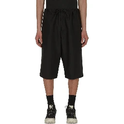 Black Linen Bermuda Shorts