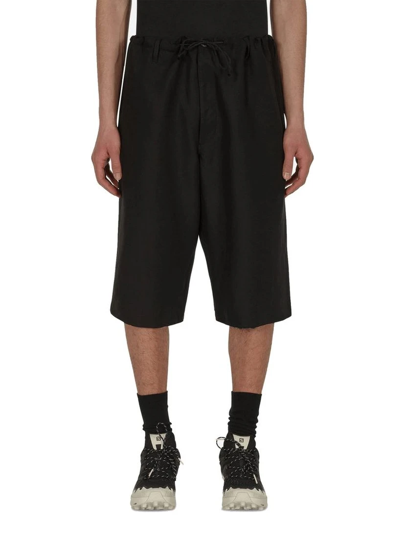 Black Linen Bermuda Shorts