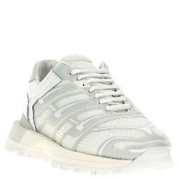 White Fabric Athletic Sneakers