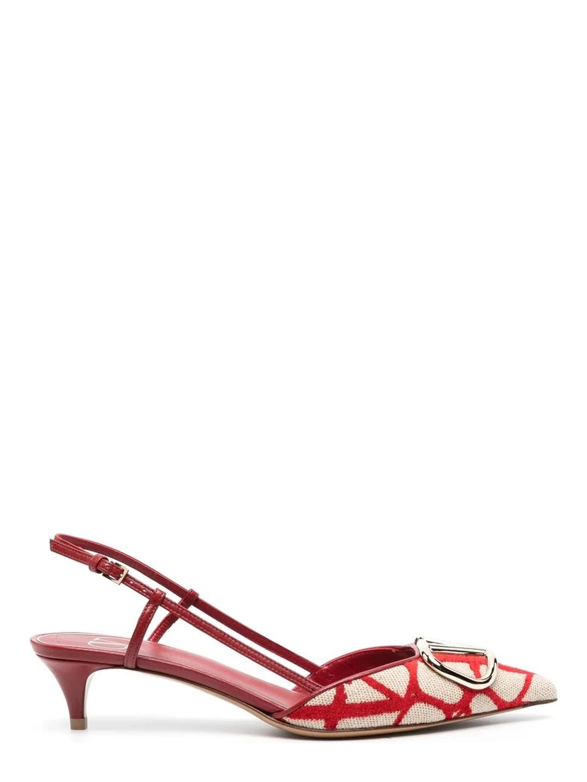 Multicolor Leather Mid Heel Pumps