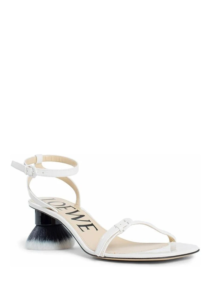 White Lamb Leather Strap-On Sandals