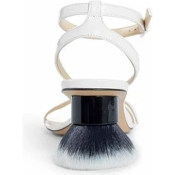 White Lamb Leather Strap-On Sandals