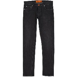 Black Cotton Slim Fit Jeans