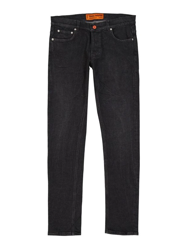Black Cotton Slim Fit Jeans