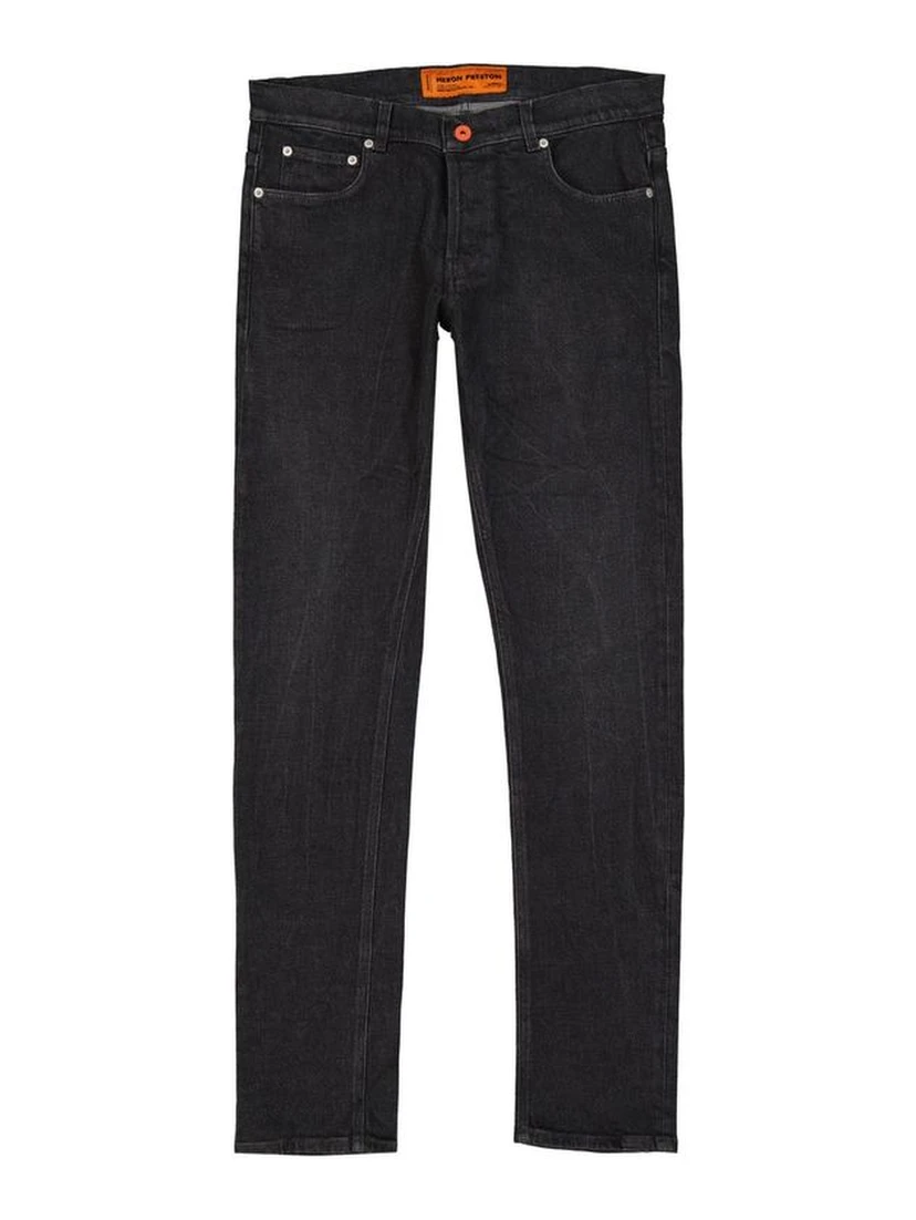 Black Cotton Slim Fit Jeans