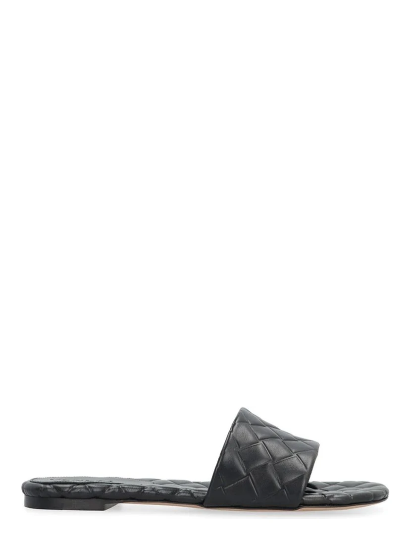 Black Lamb Leather Mules