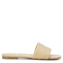 Beige Lamb Leather Flat Sandals