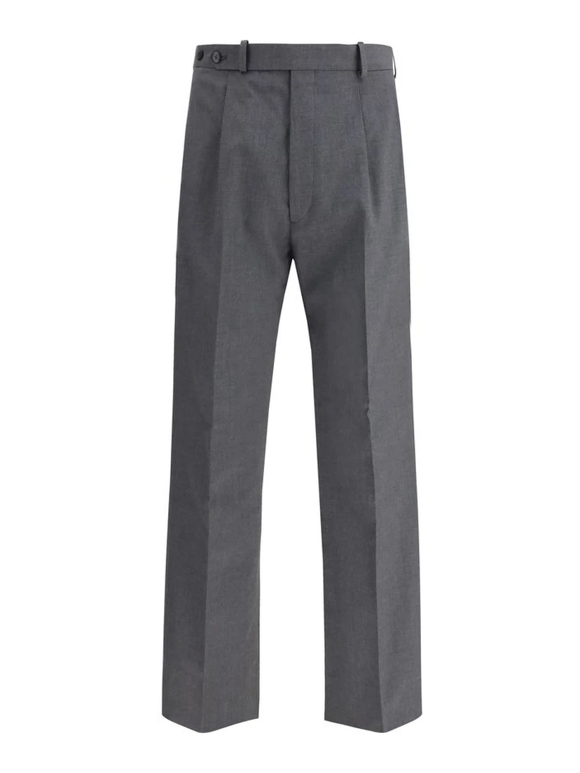 Gray Fleece Wool Dress Pants