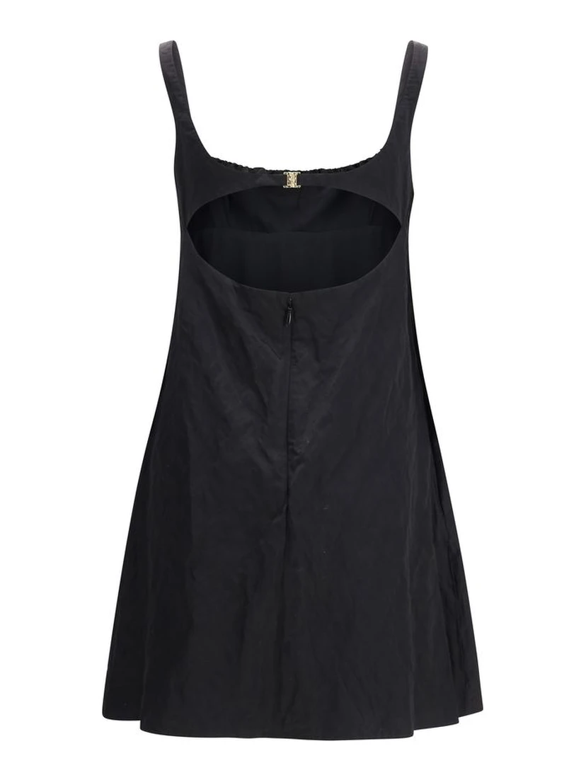 Black Cotton Casual Dress
