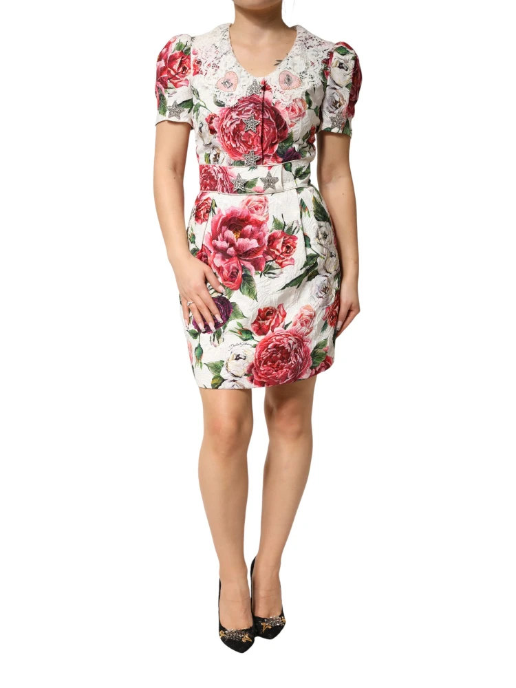 White Floral Embellished Sheath Mini Dress alternative