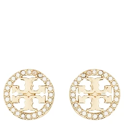 ORECCHINI CIRCLE-STUD CRYSTAL LOGO