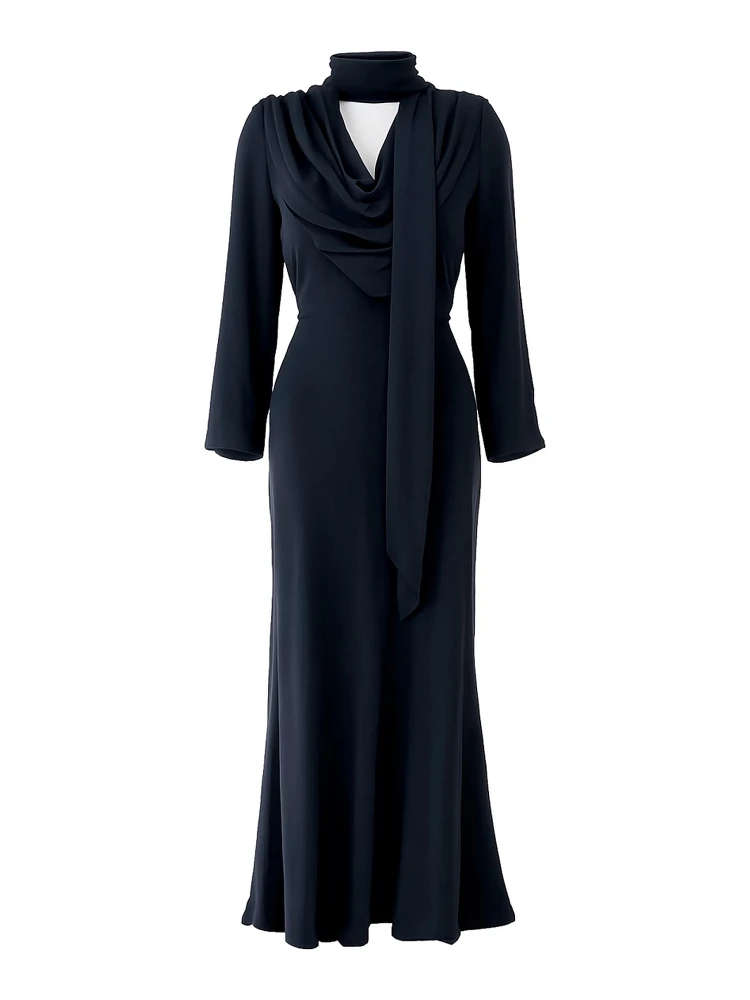LONG DRAPED DRESS