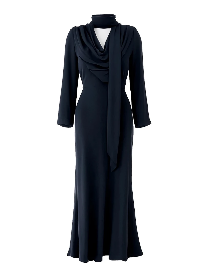 LONG DRAPED DRESS