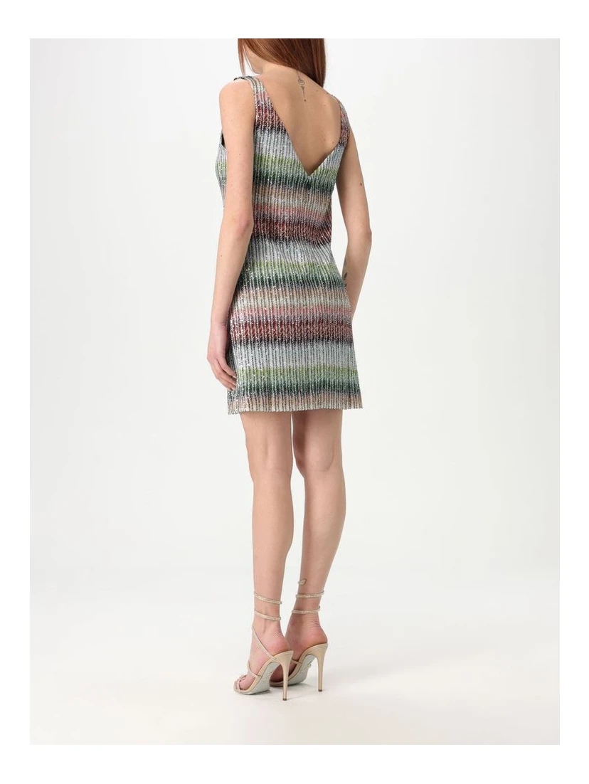 Bicolor Viscose Cocktail Dress