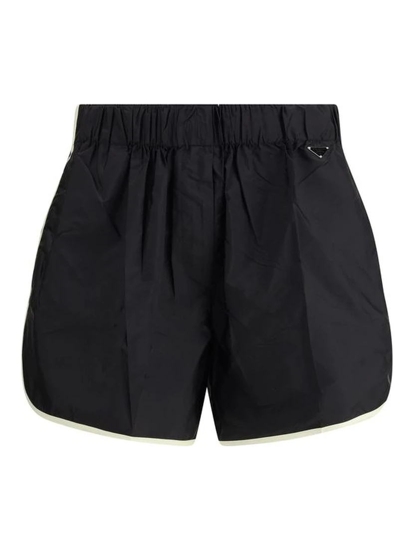 Black Recycled Polyamide Bermuda Shorts