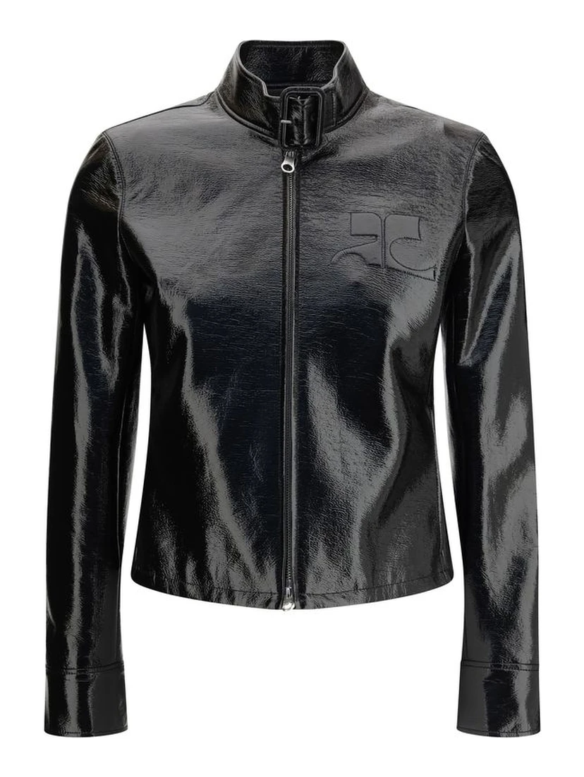 Black Cotton Full-Length Jacket
