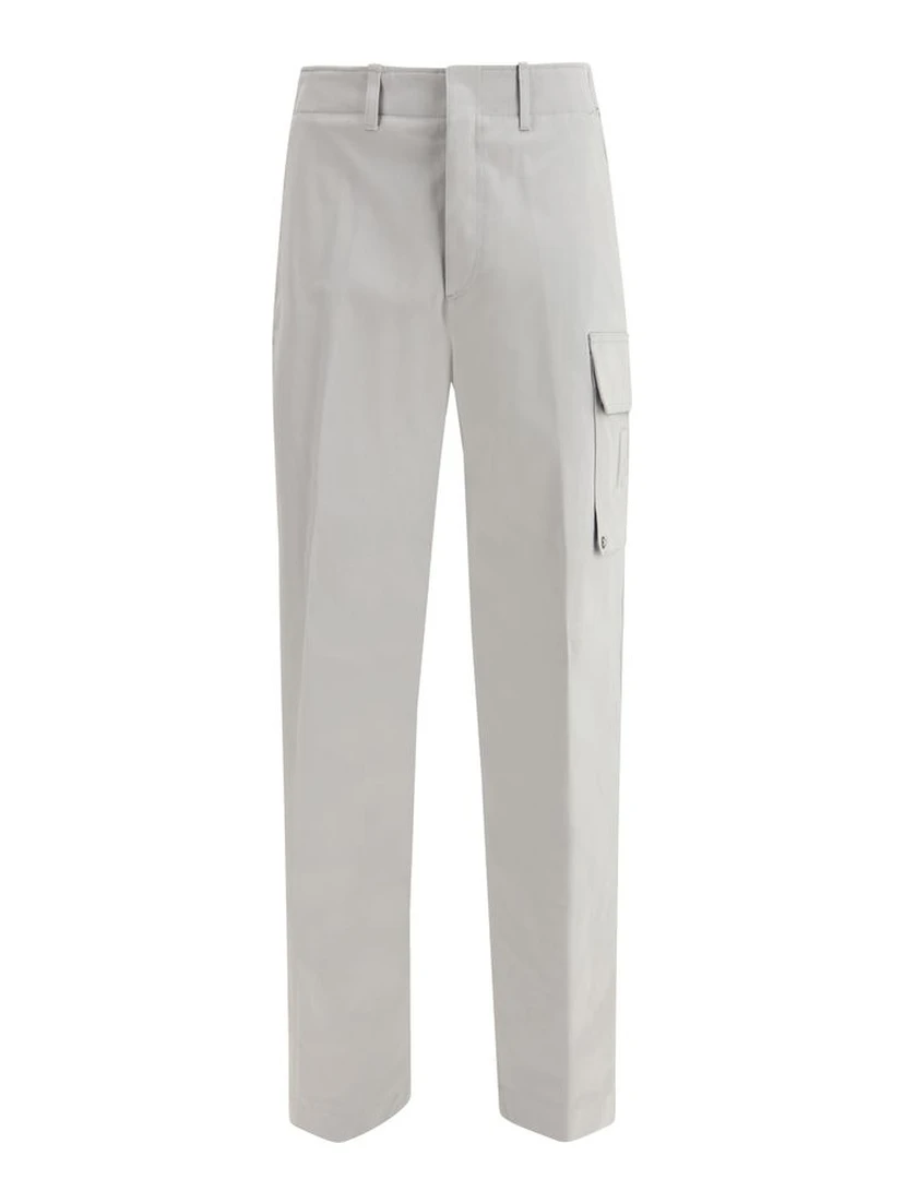 Silver Cotton Cargo Pants