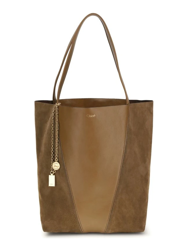 Beige Leather Shoulder Bag