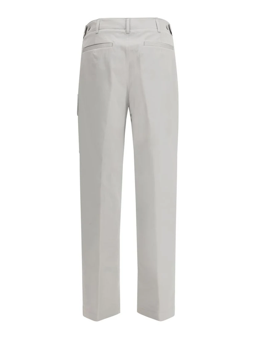Silver Cotton Cargo Pants