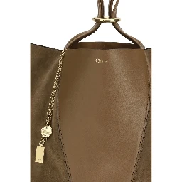Beige Leather Shoulder Bag