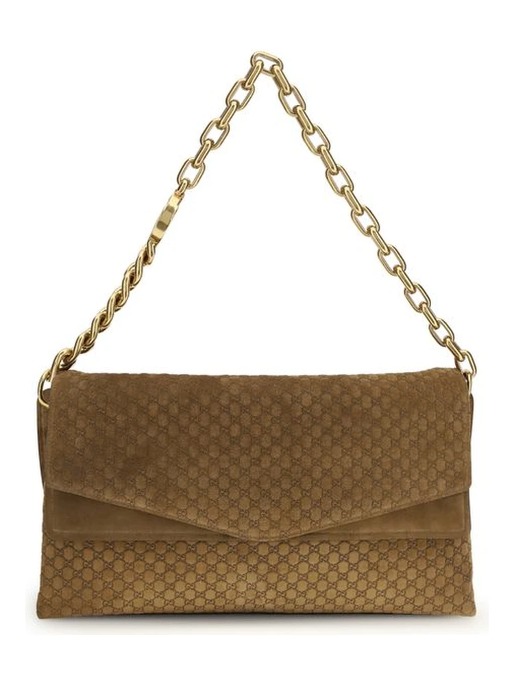 Beige Suede Leather Handbag