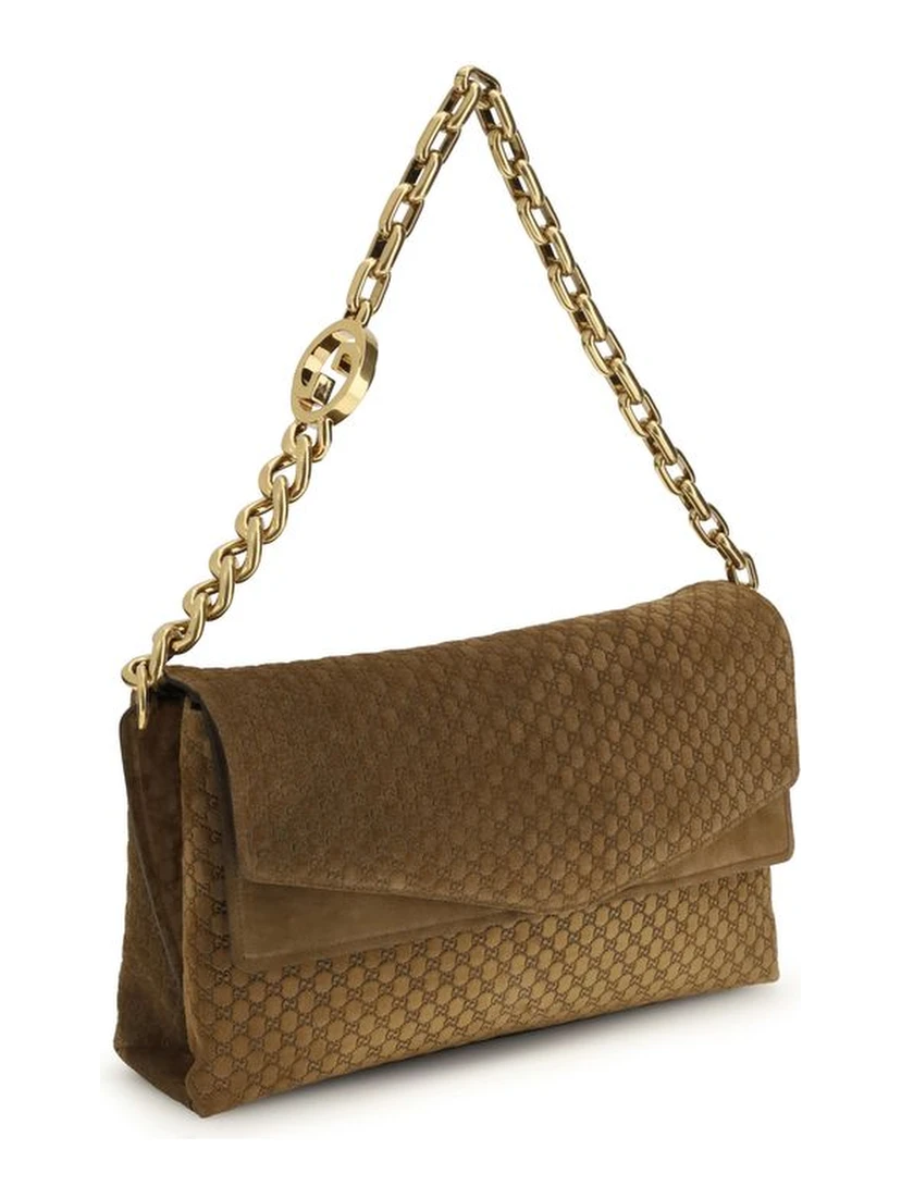 Beige Suede Leather Handbag