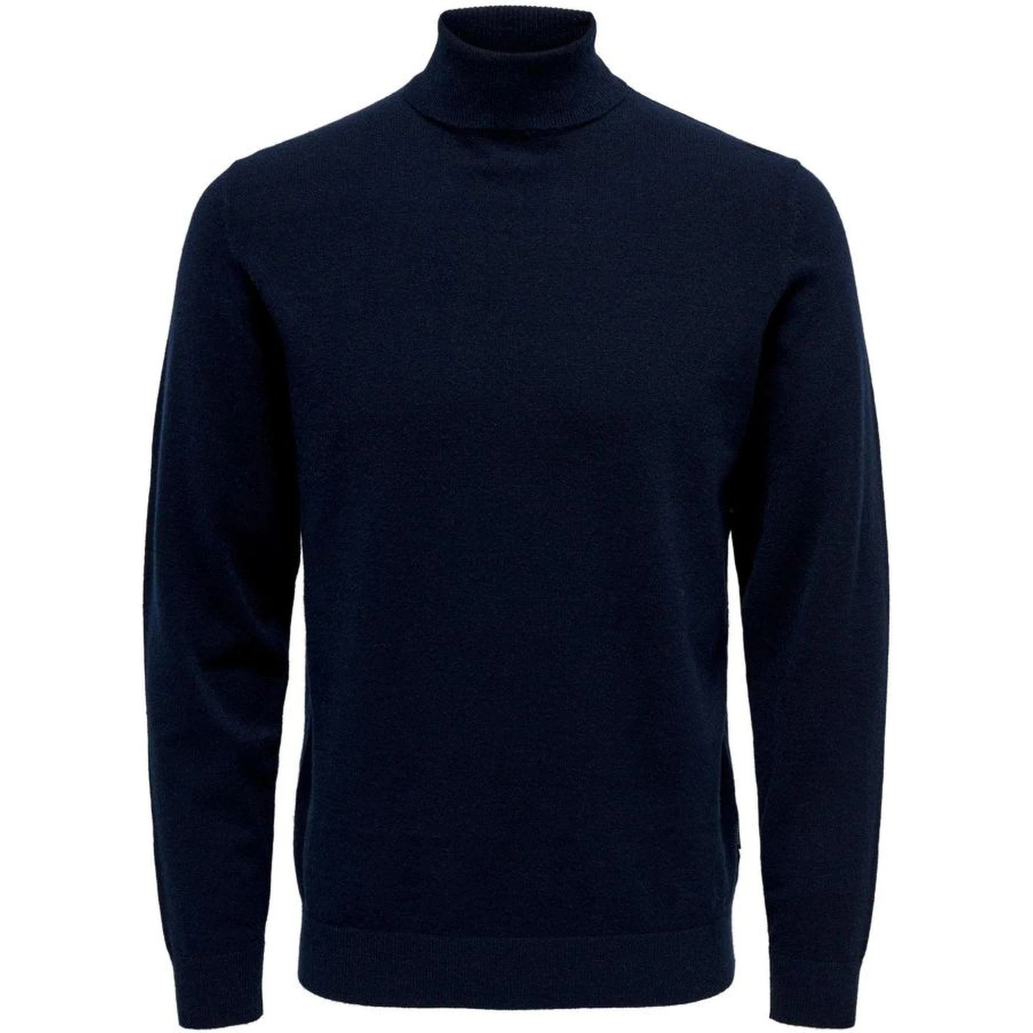 Blue Polyester Turtleneck