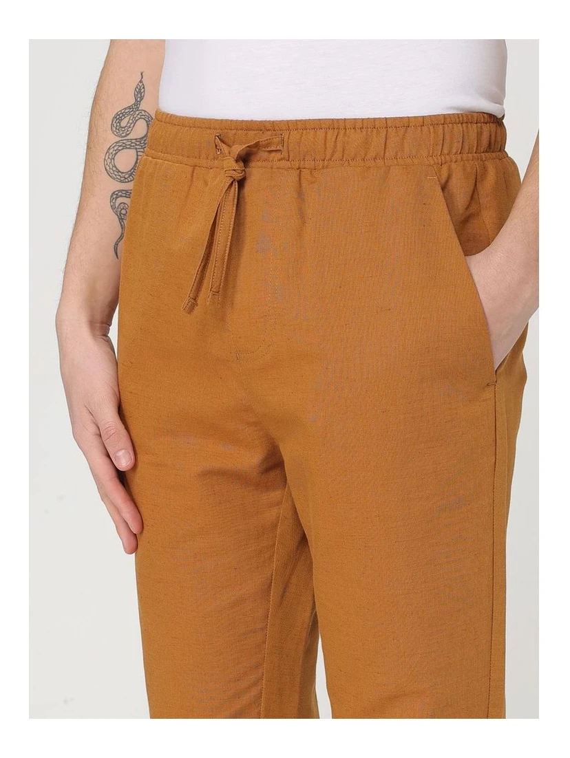 Brown Cotton And Linen Pants