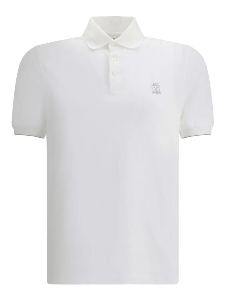 White Cotton Polo Shirt