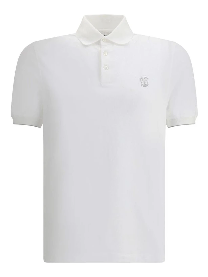 White Cotton Polo Shirt