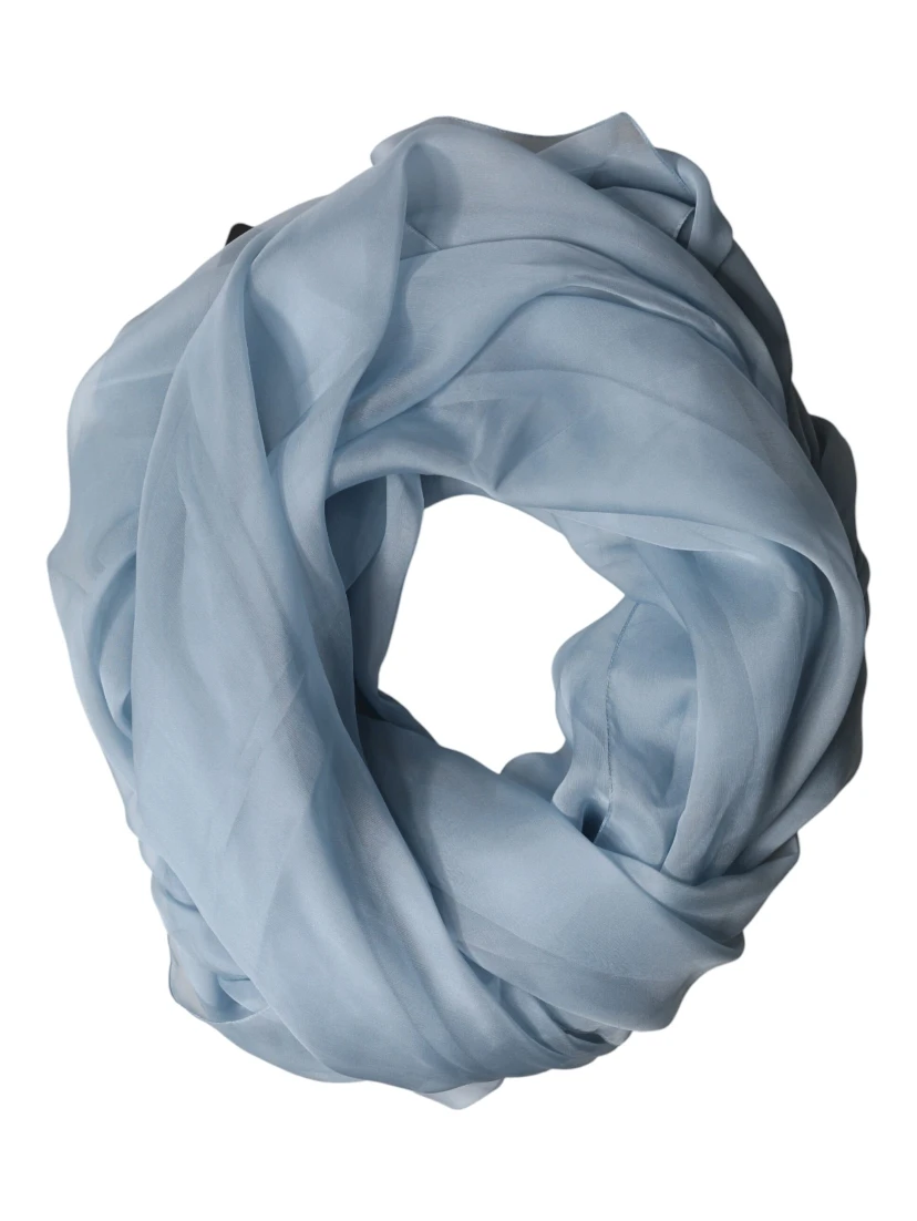 Light Blue Silk Stole Neck Wrap Shawl 200cm x 130cm Scarf