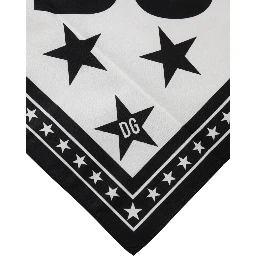 White DG Crown Print Square Foulard 52cm x 50.5cm Scarf