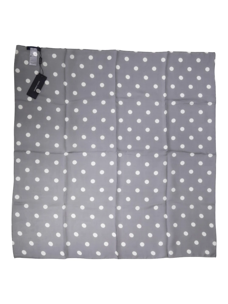 Blue Polka Dot Silk Square Foulard 91.5cm x 89.5cm Scarf
