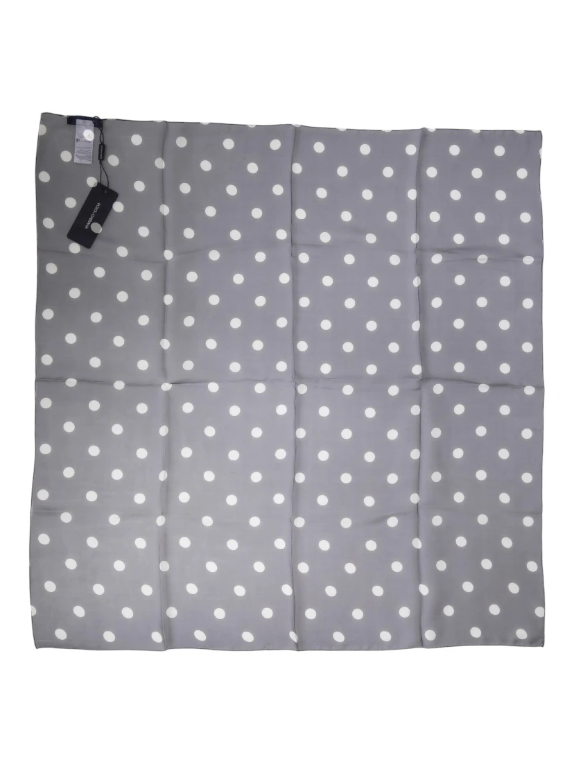 Blue Polka Dot Silk Square Foulard 91.5cm x 89.5cm Scarf