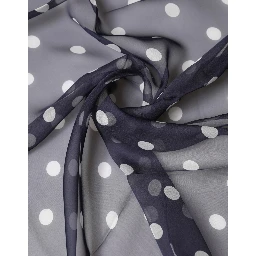 Blue Polka Dot Silk Square Foulard 91.5cm x 89.5cm Scarf