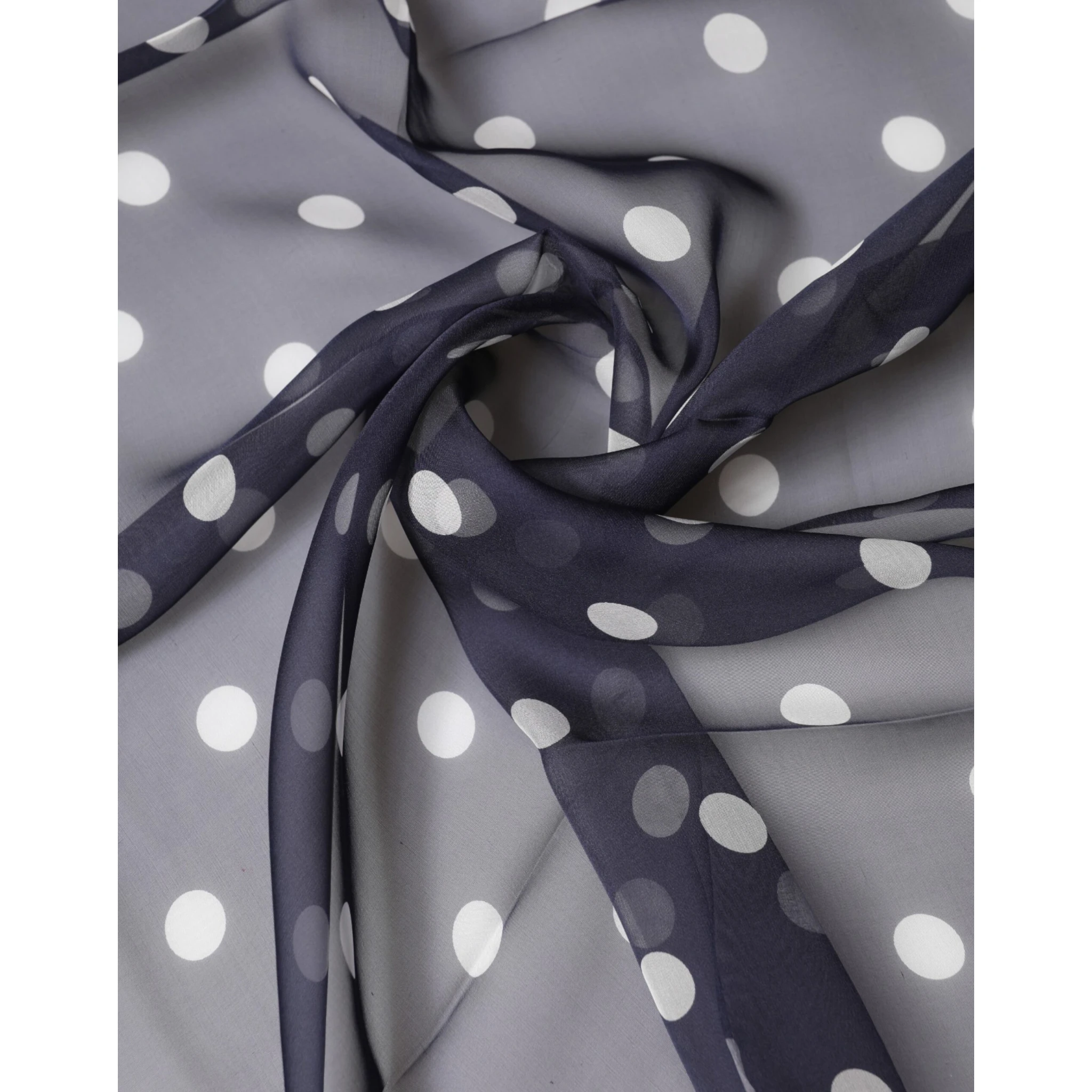 Blue Polka Dot Silk Square Foulard 91.5cm x 89.5cm Scarf