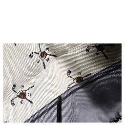 White Printed Fringes Wrap Foulard Men 183cm x 33cm Scarf