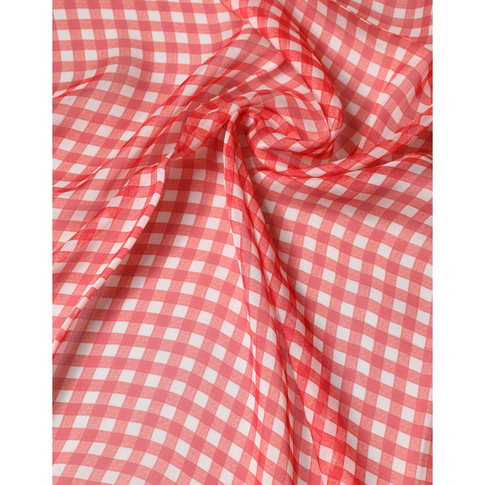 Red Checkered Plaid Neck Wrap Shawl  Scarf