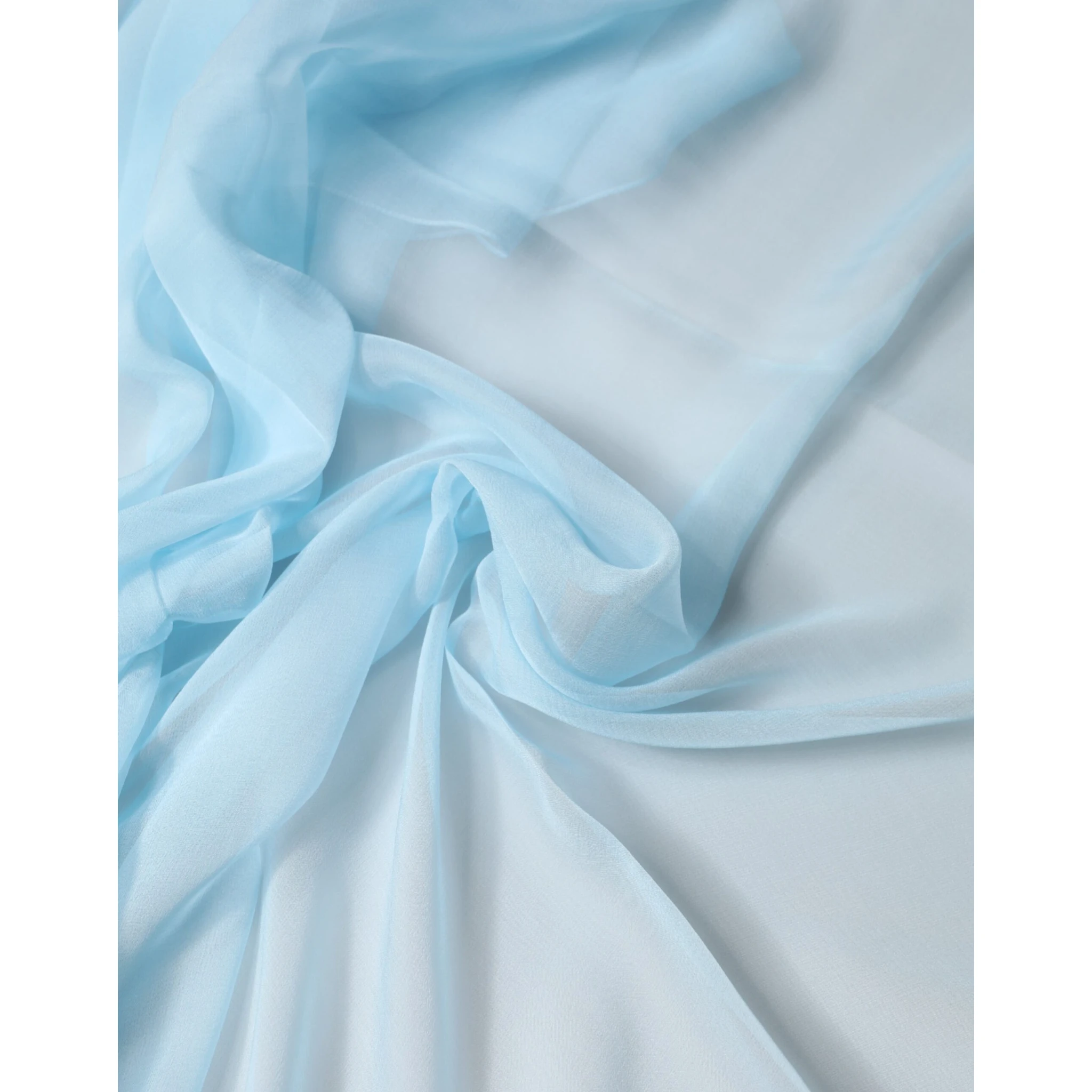 Light Blue Stole Silk Neck Wrap Shawl Scarf