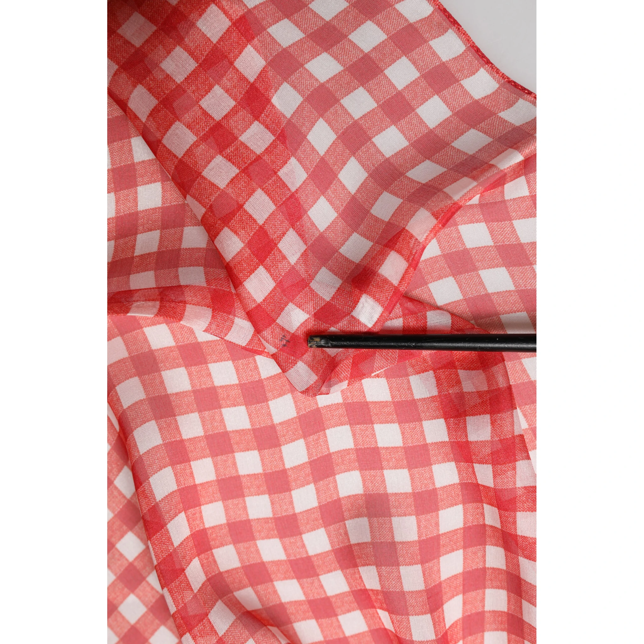 Red Checkered Plaid Neck Wrap Shawl  Scarf