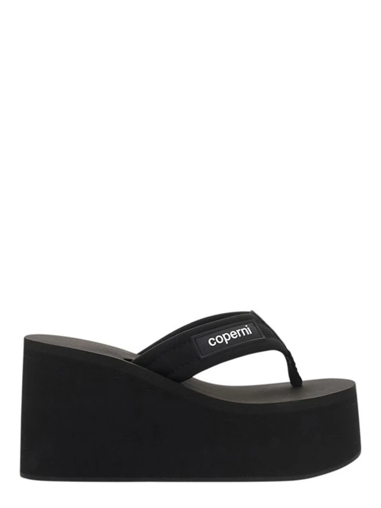Black Polyamide Platform Sandals