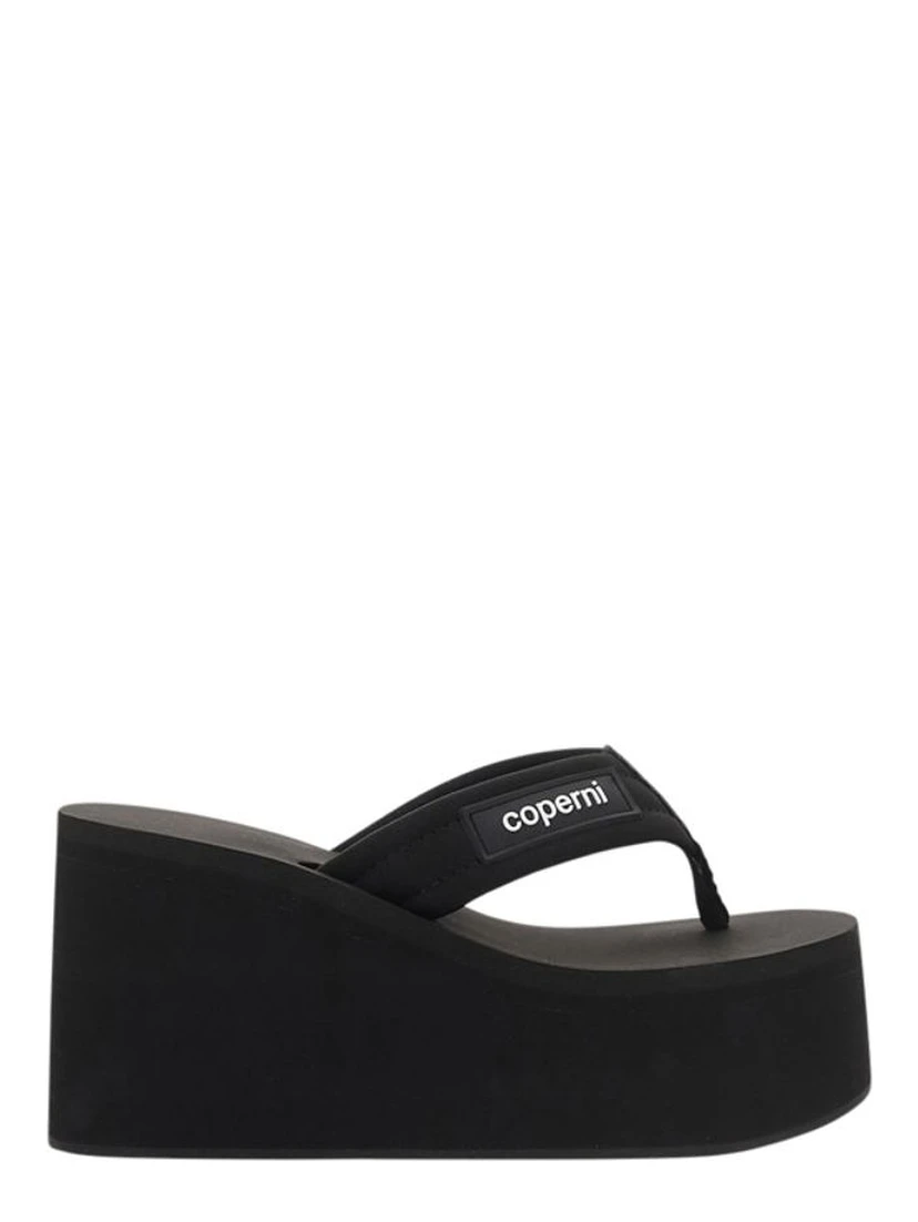 Black Polyamide Platform Sandals