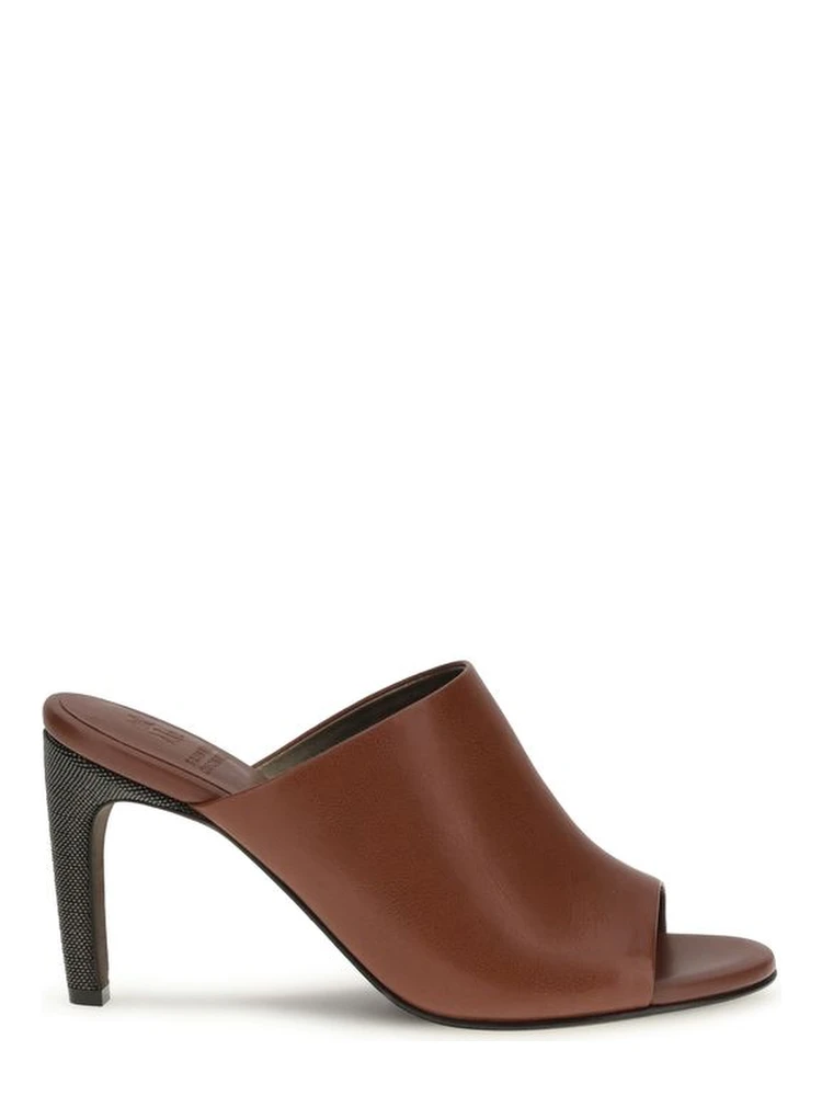 Brown Calf Leather Bos Taurus Mules