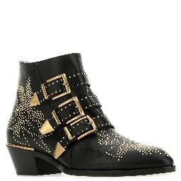 Chloé Susanna Studded Buckle Boots | Black | FARFETCH