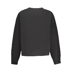 Black Cotton Women Sweatshirt