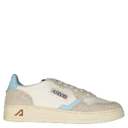 White Leather Low Top Sneakers