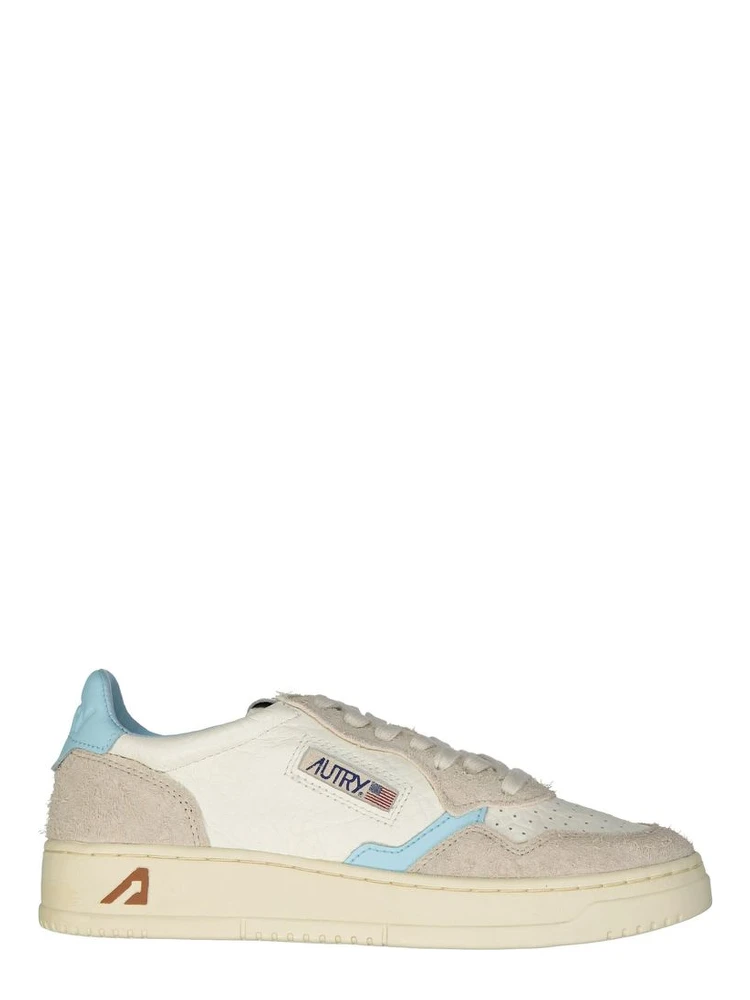 White Leather Low Top Sneakers