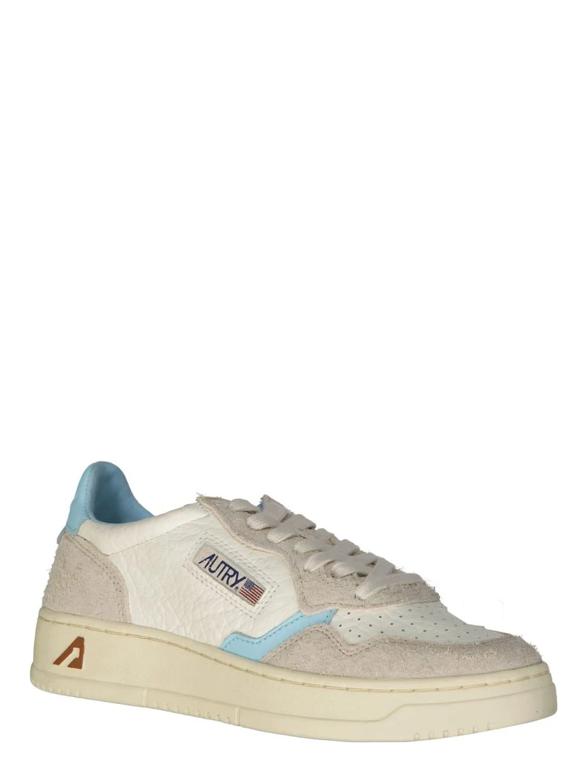 White Leather Low Top Sneakers